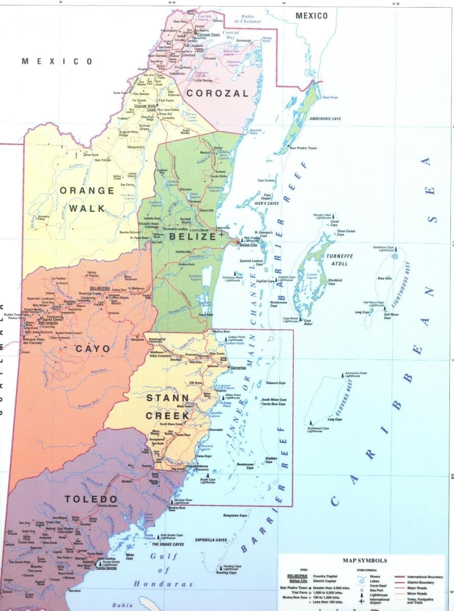 Kat jeyografik nan distri a Beliz