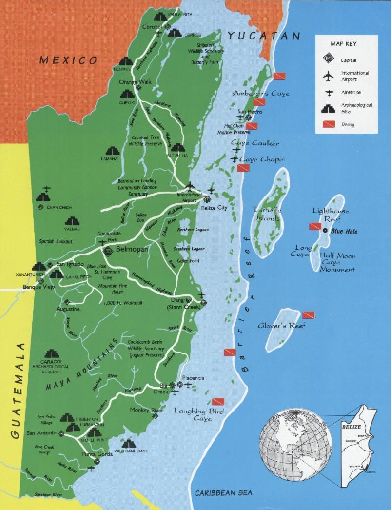 Kat jeyografik nan Beliz plonje