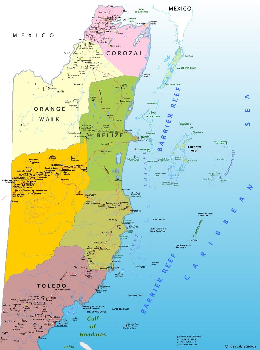 Kat jeyografik nan Beliz ak vilaj