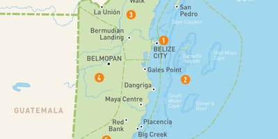 Kat jeyografik nan Beliz ak peyi nan vwazinaj yo